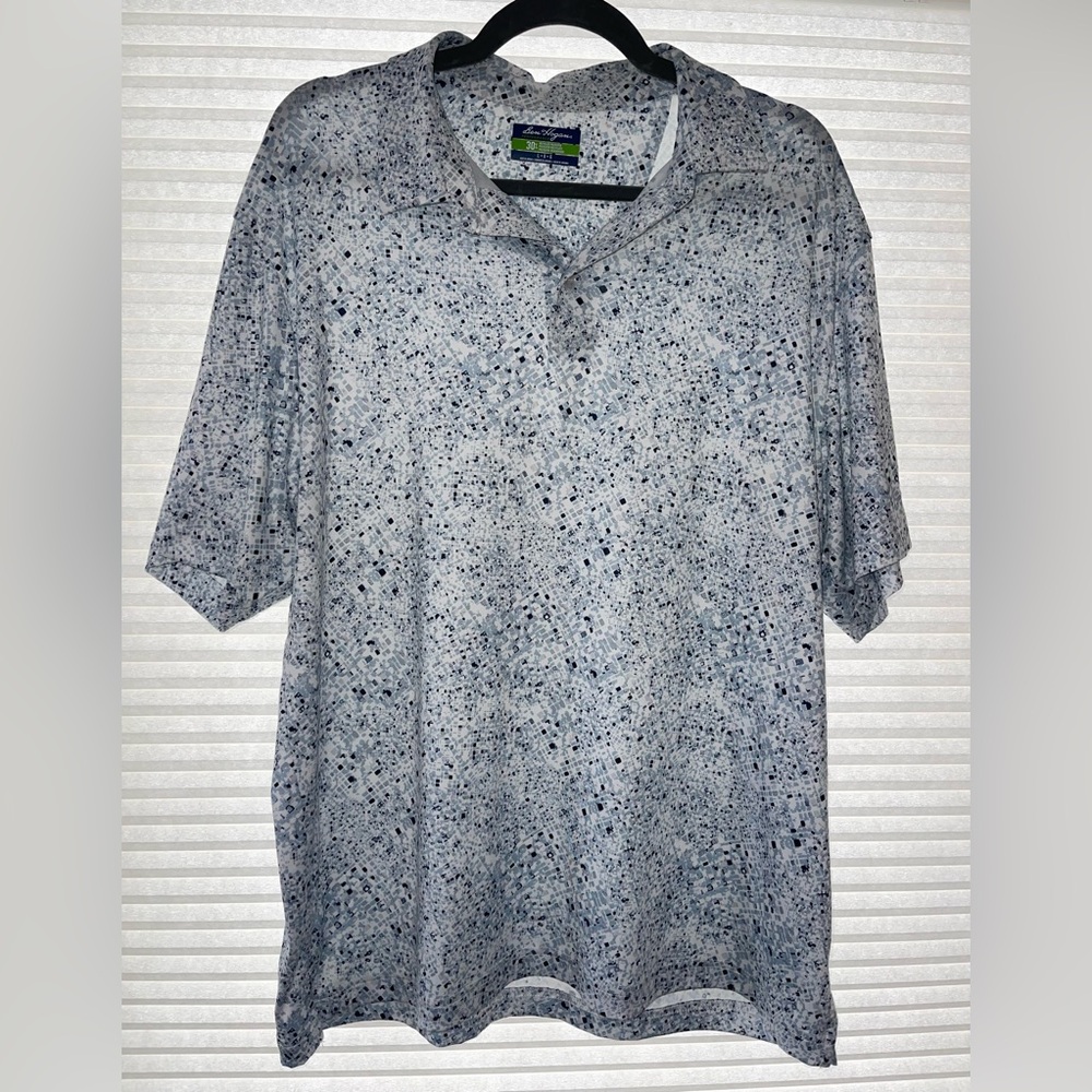 NWOT BEN HOGAN Performance Men's Polo Shirt Blue Printed Size L